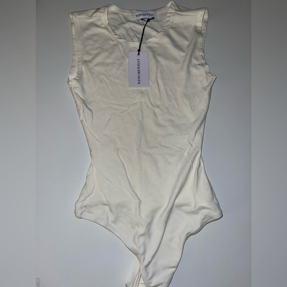 WeWoreWhat Ivory Size Small Rayon Jersey Muscle Tank Body Suit. Never worn